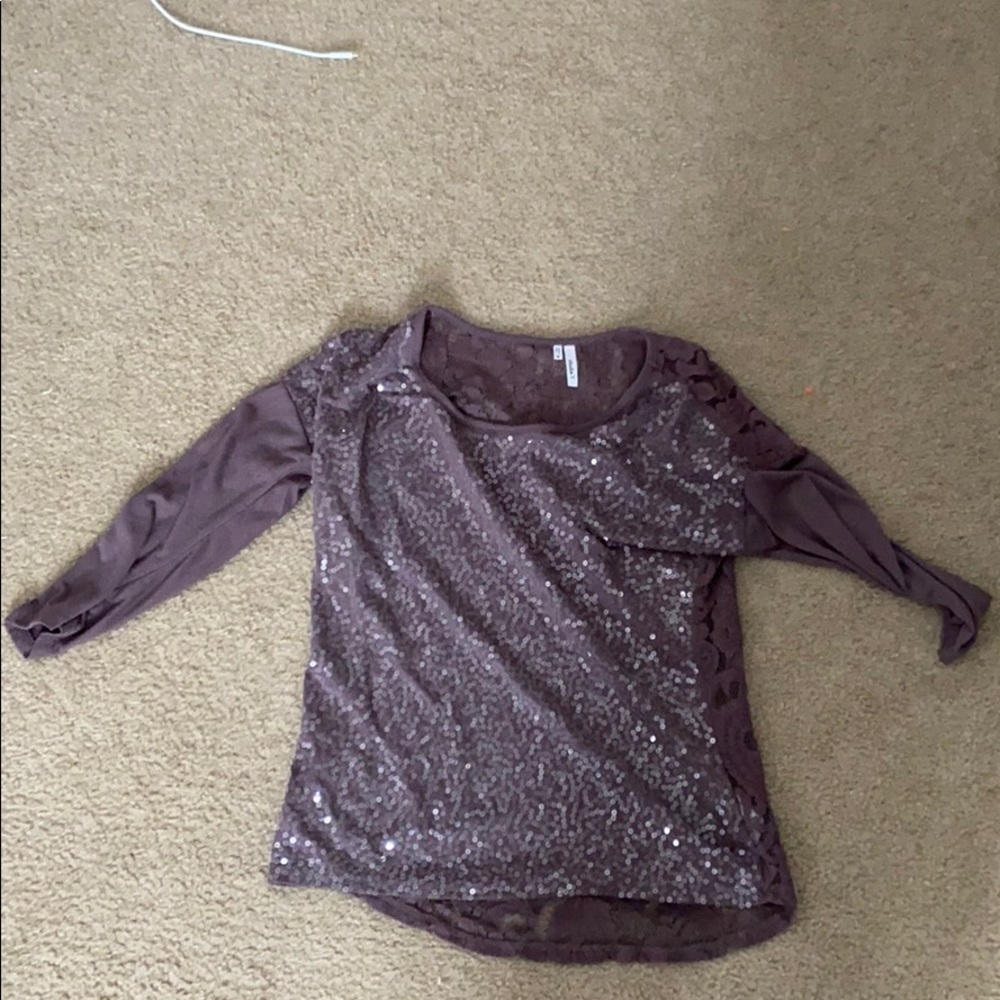 Purple sequins dressy top